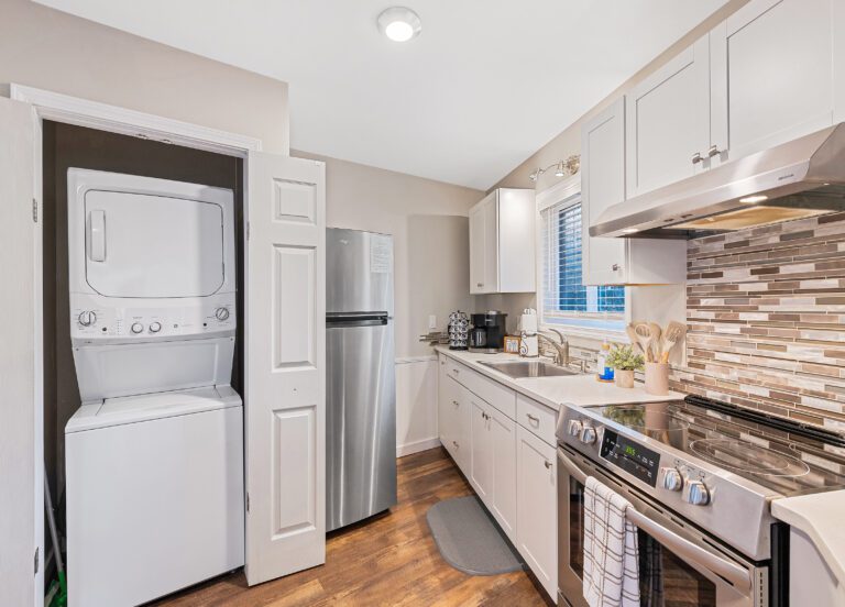 Onsite laundry! Washing machine and dryer available in closet located in the kitchen