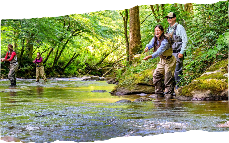 couple doing fly fishing
