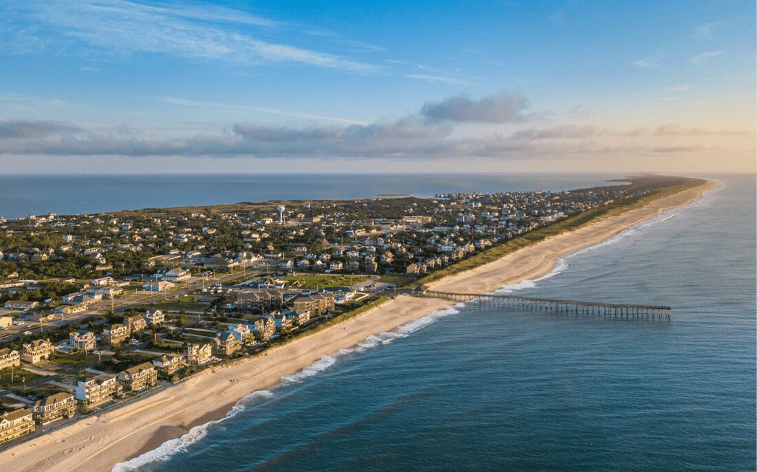 aerial view of Outer Banks NC