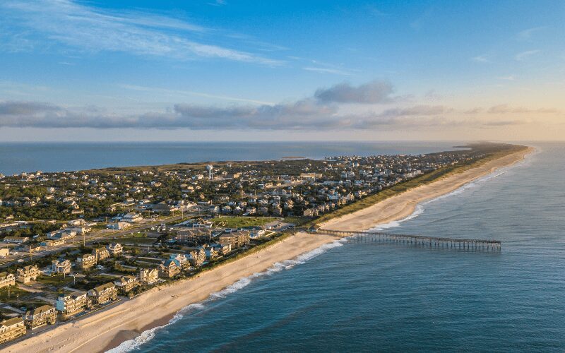 Aerial view of Outer Banks North Carolina